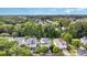 Aerial view of a residential neighborhood featuring mature trees and well-maintained homes at 9210 Ginhouse Ln, Charlotte, NC 28277