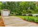 A detached garage with ample parking space beside a grassy backyard at 117 N Mulberry St, Statesville, NC 28677