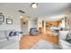 Open concept floorplan with living room, kitchen, and dining space at 1583 Cold Creek Pl, Huntersville, NC 28078