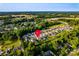 Aerial shot showcasing the neighborhood, green spaces, and the prime location of the home in a vibrant community at 159 Holly Ridge Dr, Mooresville, NC 28115