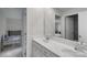 The bathroom has a double vanity and is conveniently located near the bedrooms at 16404 Wavenly House Dr, Charlotte, NC 28273