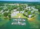 Expansive aerial view of waterfront condos with private boat slips and green space at 18817 Nautical Dr # 302, Cornelius, NC 28031