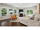 Bright living room with a cozy fireplace, large windows, and comfortable seating at 1970 Topaz Plz, Davidson, NC 28036