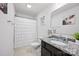Clean bathroom features granite counter and a cow decor at 3951 Tersk Dr, Midland, NC 28107