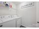 Bright laundry room with side-by-side white washing machine and dryer at 3951 Tersk Dr, Midland, NC 28107