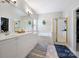 Bright bathroom with double vanity, garden tub, and separate glass shower at 4797 Chesney Nw St, Concord, NC 28027