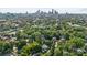 An aerial view displays the property and the Charlotte skyline at 506 Clement Ave, Charlotte, NC 28204