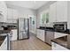 Kitchen with stainless steel appliances, white cabinetry and dark countertops at 506 Clement Ave, Charlotte, NC 28204