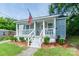 Charming home with covered porch, landscaped front yard, and American flag at 515 Myrtle Ave, Chester, SC 29706