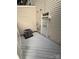 Outdoor patio with painted deck, air conditioning unit and entrance door at 571 Goldstaff Ln, Charlotte, NC 28273