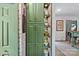 An organized walk-in pantry featuring custom-built shelving and storage for kitchen essentials at 6946 Woodstock Dr, Charlotte, NC 28210