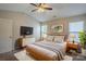 Stylishly furnished bedroom with a comfortable bed, TV and natural light at 8226 Gabon Ct, Charlotte, NC 28215