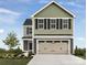 Charming two-story home features a two-car garage, landscaped yard and inviting front door at 1307 Elm Forest Ln, China Grove, NC 28023