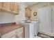 Convenient laundry room with modern washer and dryer units, plus ample storage cabinets at 16527 Woolwine Rd, Charlotte, NC 28278