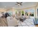 Spacious living room featuring hardwood floors and views to an outside oasis at 17719 Springwinds Dr, Cornelius, NC 28031