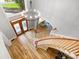 Elegant foyer with hardwood floors, staircase, chandelier, and a stunning view of the living space at 3324 Greenhurst Dr, Matthews, NC 28104