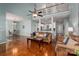 This spacious living room overlooks an open-concept kitchen and dining area at 506 Academy St, Mcadenville, NC 28101