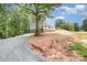 An eye-level exterior shows the left side of the home with an extra long driveway and freshly graded soil at 5090 Beaver Dam Way, Bessemer City, NC 28016