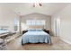 A large bedroom featuring a king bed with matching side tables, lamps and neutral decor at 537 Lakeview Dr, Mcadenville, NC 28101