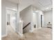 Hallway with neutral walls, carpet floors and three doorways at 537 Lakeview Dr, Mcadenville, NC 28101