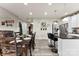 View of the eat-in kitchen features a large island and an open floor plan to the dining area at 537 Lakeview Dr, Mcadenville, NC 28101