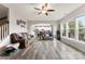 Open-concept living space featuring hardwood floors, neutral decor, and plenty of natural light at 537 Lakeview Dr, Mcadenville, NC 28101