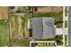 Overhead view of the home showcasing the roof, patio, and fully fenced backyard at 7263 Waterwheel Sw St, Concord, NC 28025
