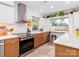 Modern kitchen featuring stainless steel appliances, sleek cabinets, and a bright garden window at 10209 Green Tee Ln, Charlotte, NC 28277