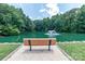 A beautiful pond with a fountain, surrounded by trees, perfect for relaxation at 10209 Green Tee Ln, Charlotte, NC 28277
