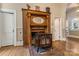 Close up on the fireplace featuring detailed wood trim and a brick hearth at 1282 W Hwy 27 Hwy, Lincolnton, NC 28092