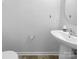 Powder room with a pedestal sink and a modern faucet at 1573 Maypine Commons Way, Rock Hill, SC 29732