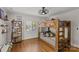 Bedroom with twin size bunk bed with attached basketball hoop at 1619 Providence Rd, Charlotte, NC 28207
