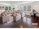 Bright and airy living room featuring hardwood floors, neutral furniture, and abundant natural light at 1680 Trentwood Dr, Fort Mill, SC 29715
