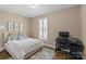 Cozy bedroom featuring a comfortable bed, stylish rug, and desk area with great natural light at 1826 Hall Ave, Charlotte, NC 28205