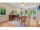 Home office with hardwood floors, area rug, large windows and bright natural light at 2215 Cortelyou Rd, Charlotte, NC 28211