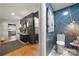 Hallway view leading to powder room, highlighting modern design and open-concept living at 26 New River Trce, Lake Wylie, SC 29710