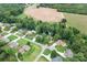 Aerial view of a property with lush greenery, surrounding trees, and a large cleared lot at 2695 Queens Rd, Lincolnton, NC 28092