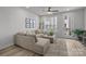 Cozy living room featuring a comfortable sectional sofa, plush rug, and ample natural light at 5006 Tiny Ln, Charlotte, NC 28203