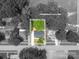 Aerial view of the property highlighting lot lines at 520 E Main St, Dallas, NC 28034