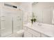 Clean bathroom with a walk-in shower and sleek vanity offers a relaxing and functional space at 635 R L Stowe Rd, Belmont, NC 28012