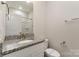 Bathroom featuring a granite countertop sink with a white cabinet and a white toilet seat at 732 Altamonte Dr, Clover, SC 29710