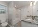 Bathroom featuring a tub/shower combo and granite counters with double vanity at 732 Altamonte Dr, Clover, SC 29710