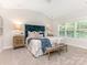 Cozy main bedroom features a plush bed, bench, and wooden nightstands at 9451 Bonnie Briar Cir, Charlotte, NC 28277