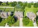 Overhead shot of a well-maintained home with lush green yard, mature trees, and manicured landscaping at 1006 Apogee Dr, Indian Trail, NC 28079