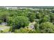 Aerial view of the home with mature trees, beautiful landscaping, and a private setting at 1013 Eaglewood Ave, Charlotte, NC 28212