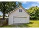 Detached two-car garage, painted white, featuring a traditional door design with windows above at 1013 Eaglewood Ave, Charlotte, NC 28212
