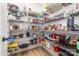 Spacious walk-in pantry features metal shelving, providing ample storage for food items and kitchen essentials at 148 Powder Spring Dr, Statesville, NC 28677