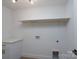 Laundry room with folding table and shelf above the washer/dryer hookups at 1520 Enochville Rd, Kannapolis, NC 28081
