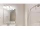 Bright bathroom featuring a shower and a vanity with sink, mirror, and modern lighting at 2070 Skyhawk Dr, York, SC 29745