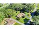 Expansive aerial shot highlighting the home's private yard, mature trees and landscaping at 2326 Horseshoe Bend Ne Rd, Hickory, NC 28601